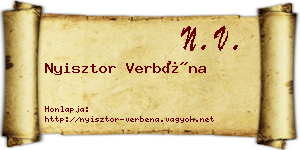 Nyisztor Verbéna névjegykártya